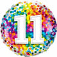 11th Birthday Rainbow Confetti Balloon