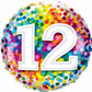 12th Birthday Rainbow Confetti Balloon