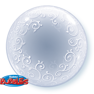 Fancy Filigree Clear Bubble Balloon 24"