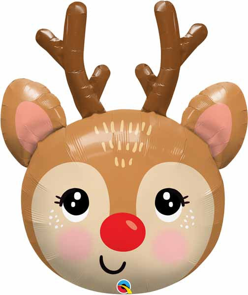 Jumbo Reindeer Head Christmas Balloon