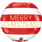Merry Christmas Red & White Foil Balloon