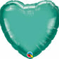 chrome Green Heart Shape Foil Balloon 18"