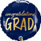 Gold & Dark Blue Congrats Grad Foil Balloon