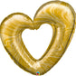 Pioneer 42" Gold Marble Heart Large Foil Balloon