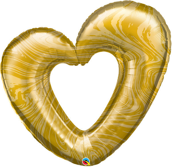 Pioneer 42" Gold Marble Heart Large Foil Balloon
