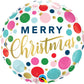Merry Christmas Ornaments & Dots Foil Balloon