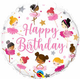 Happy Birthday Ballerinas Foil Balloon