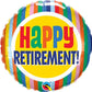 18" Happy Retirement Stripes Colorful Foil Balloon Party Decor