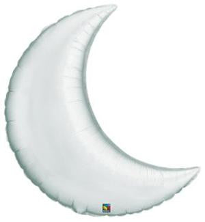 Jumbo Silver Crescent Moon Foil Balloon