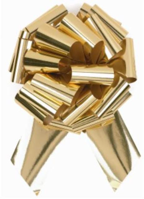 Berwick Ribbon Pull Bow Gold 8" Diameter