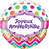 Chevron & Polka Dots French Theme Balloon For Anniversary