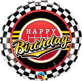 18" Checkered Happy Birthday Foil Balloon Party Decor