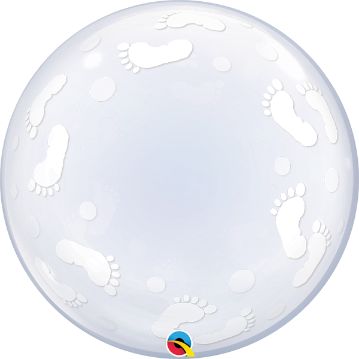 Big 24" Clear Baby Footprints Bubbles Balloon