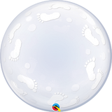 Big 24" Clear Baby Footprints Bubbles Balloon