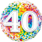 happy 40th Birthday Balloon Rainbow Confetti