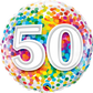 happy 50th Birthday Balloon Rainbow Confetti