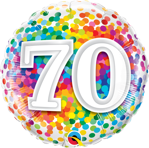 70 Happy Birthday Balloon Rainbow Confetti