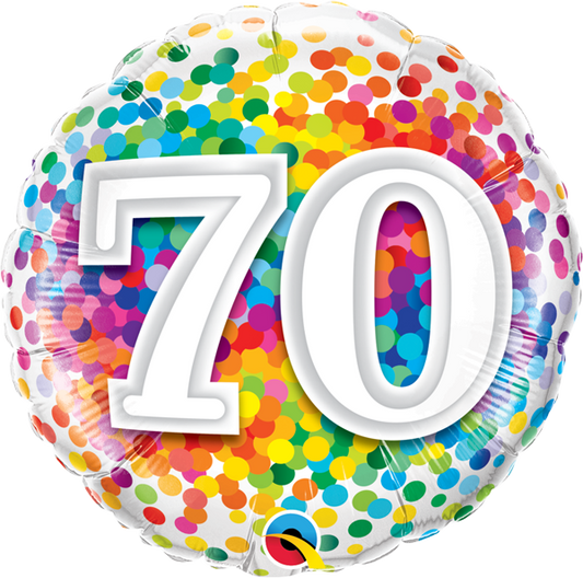 70 Happy Birthday Balloon Rainbow Confetti