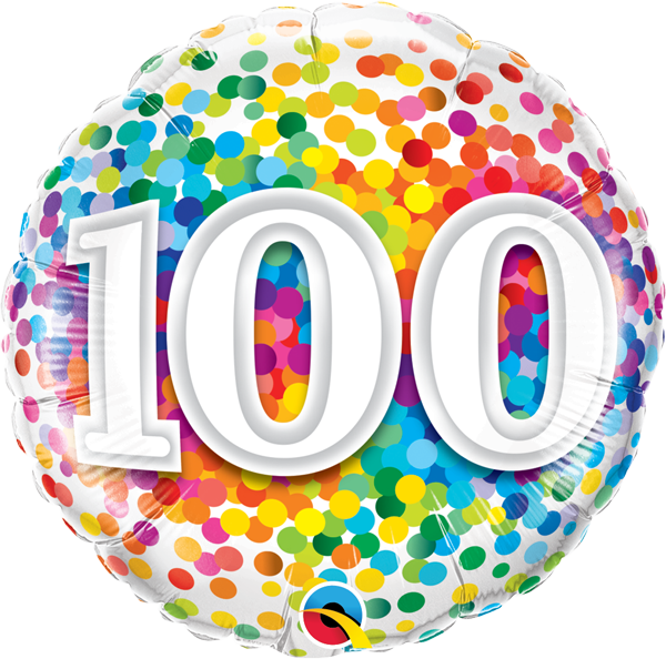 100 birthday balloon 18" foil