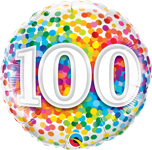 100 birthday balloon 18" foil