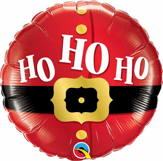 Santa's Belt Buckle Round Foil Christmas Balloon