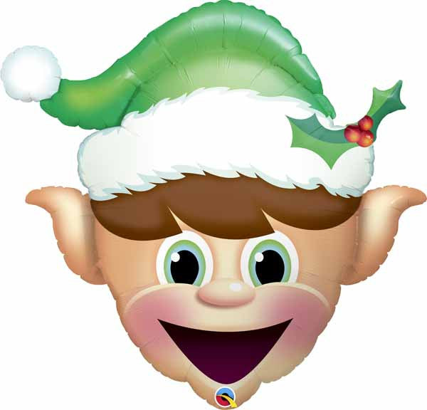 Jumbo Elf Head Christmas Balloon