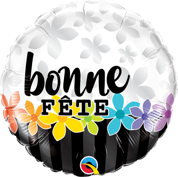 Ballon Bonne fÃªte blanc noir jaune bleu