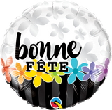 Ballon Bonne fÃªte blanc noir jaune bleu