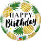 Happy Birthday Golden Pineapple Vibes Foil Balloon