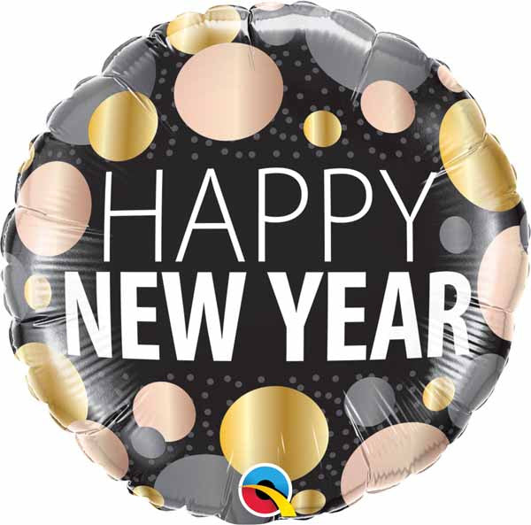 New Year's Round Metallic Balloon