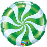 18" Green Candy Swirl Foil Balloon
