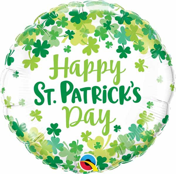 Anagram 18" Round Confetti Happy St. Patrick's Day Foil Balloon