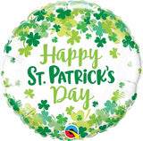 Anagram 18" Round Confetti Happy St. Patrick's Day Foil Balloon