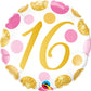 16th Birthday Pink & Gold  Round Balloon