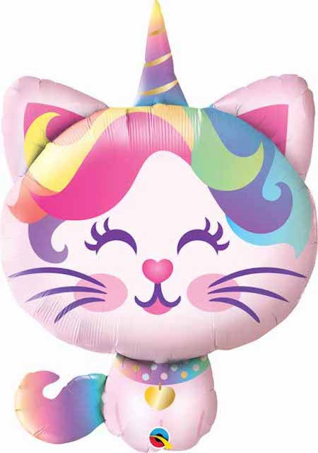 Qualatex 38" Mythical Caticorn Shape Microfoil Foil Balloon Party Decor