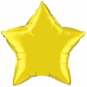 4" Mini Star Shaped Solid Color Citrine Yellow Foil Balloon