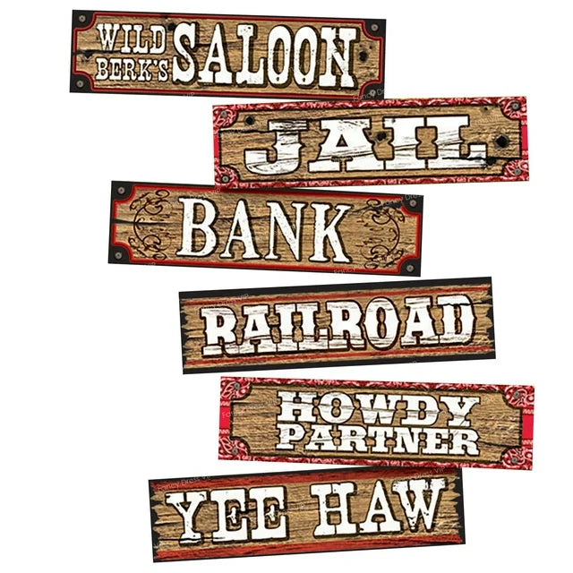 Wild West Western 3 Two Sided Street Signs