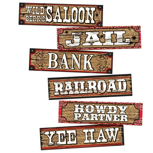 Wild West Western 3 Two Sided Street Signs