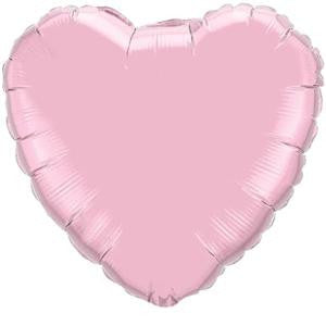 18" Heart Shaped Pearl Pink Foil Balloon