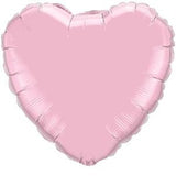 18" Heart Shaped Pearl Pink Foil Balloon