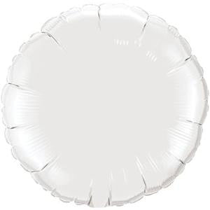 18" Round White Foil Balloon