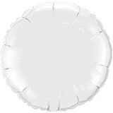 18" Round White Foil Balloon