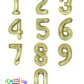 34" White Gold Number Balloons