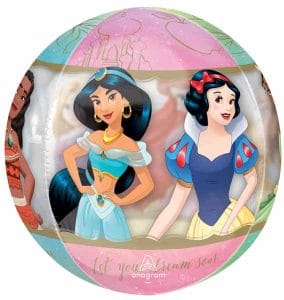 Colorful Disney Princesses Orbz Balloon for kids' celebration.