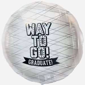 Way To Go! Grad Balloons White School Colors
