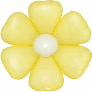 Yellow flower-shaped balloon for celebrations and events.