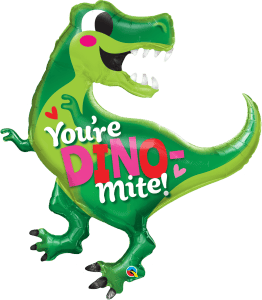 Huge Dinosaur Valentine Foil Balloon