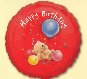 18" Happy Birthday Roly Bear Foil Balloon