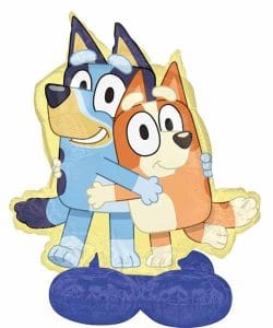 Colorful Bluey & Bingo Airloonz balloons for party decoration.