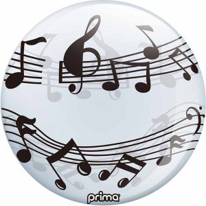 Musical notes sphere balloon for Prima Musical Notes event or celebration.